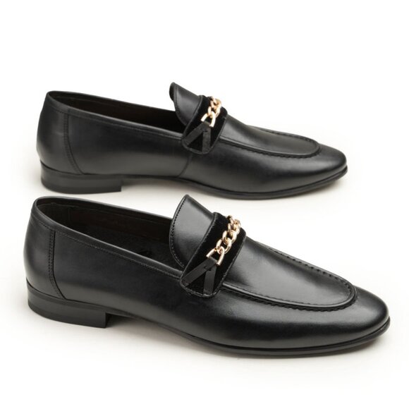 Bashwood Handmade Black Chain Style Leather Loafers main image 5